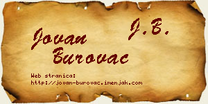 Jovan Burovac vizit kartica
